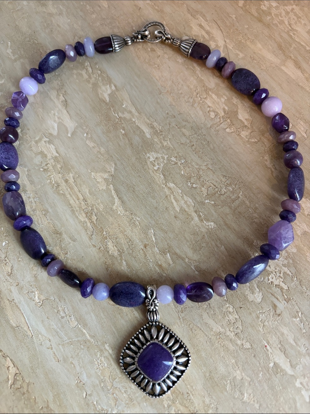 Carolyn pollack Purple Beaded Pendant Necklace - Women's Jewelry